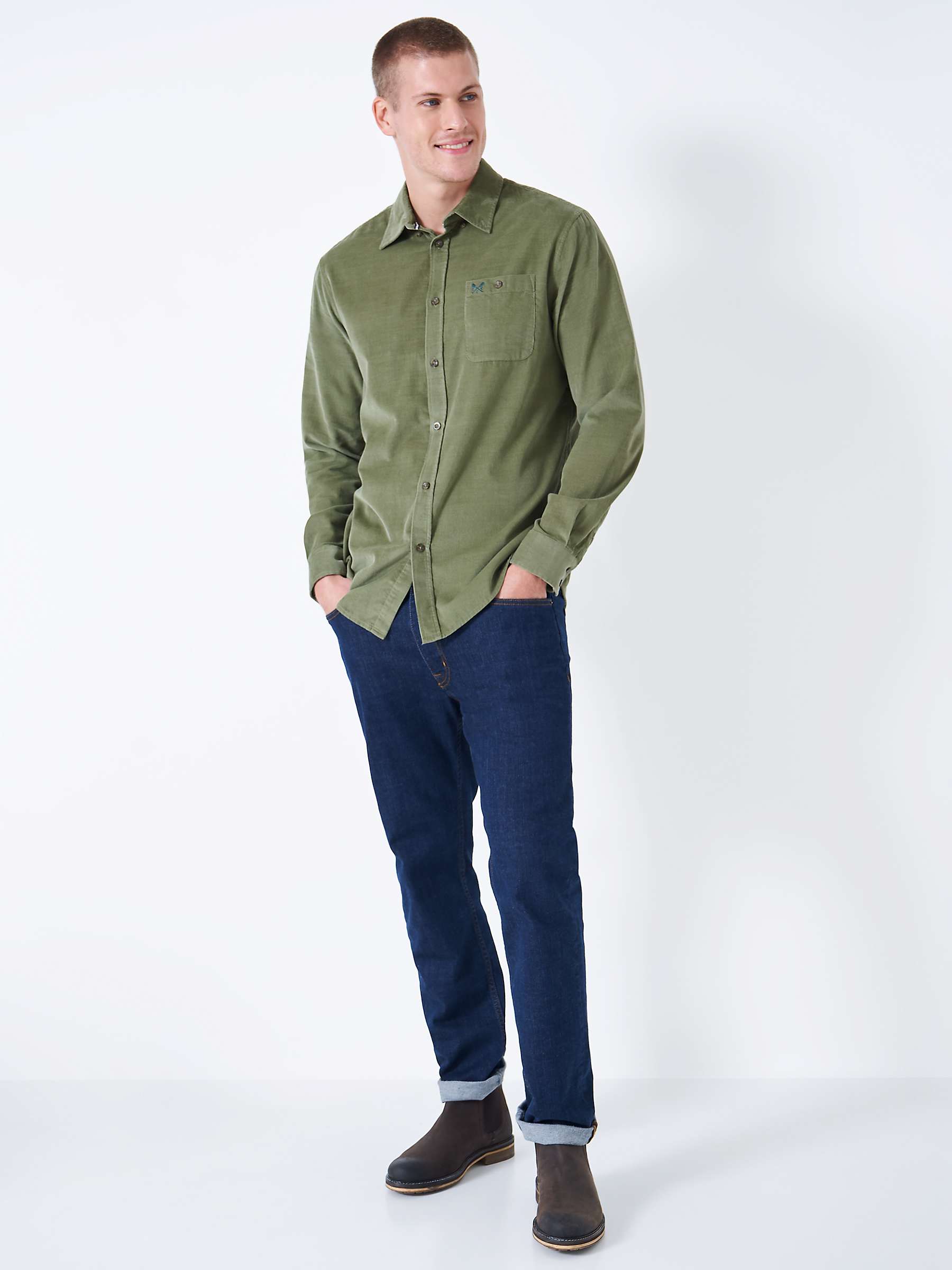 Buy Crew Clothing Classic Cord Long Sleeve Cotton Shirt Online at johnlewis.com