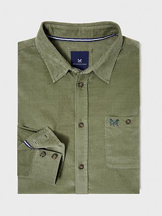 Crew Clothing Classic Cord Long Sleeve Cotton Shirt, Light Green