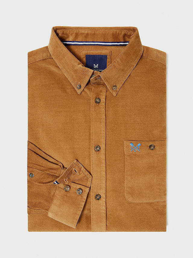 Crew Clothing Classic Cord Long Sleeve Cotton Shirt, Tan