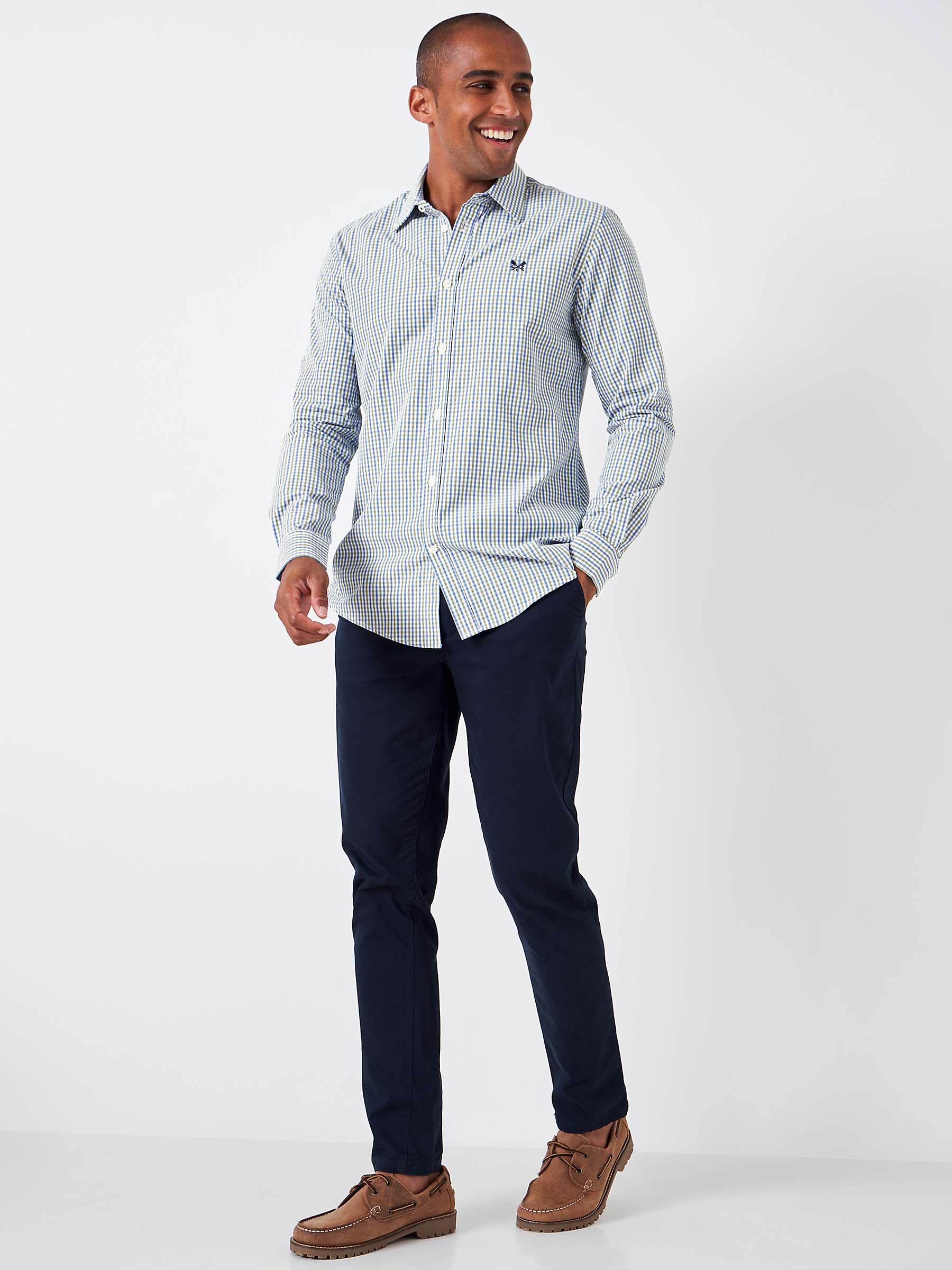 Buy Crew Clothing Peached Poplin Tattersall Long Sleeve Shirt Online at johnlewis.com