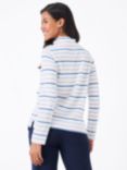 Crew Clothing Relaxed Stripey High Button Neck Top, Multi