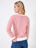 Crew Clothing Textured Stitch Wool Blend Knit Jumper, Red/White, Red/White