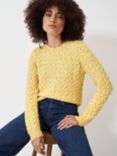 Crew Clothing Twist Yarn Wool Blend Cable Knit Jumper, Yellow