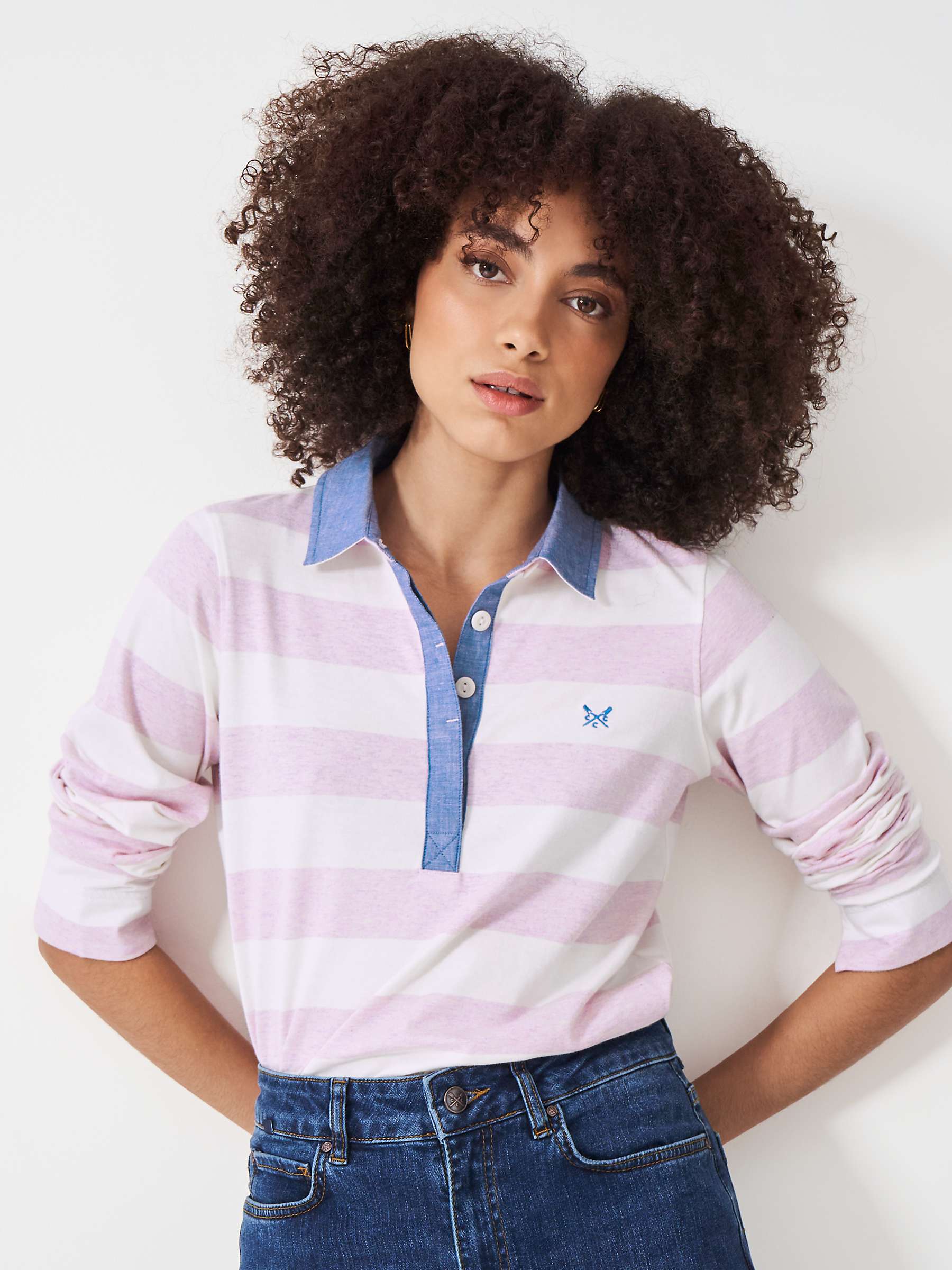 Buy Crew Clothing Striped Cotton Rugby Top Online at johnlewis.com