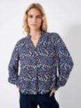 Crew Clothing Honour Flower Print Blouse, Navy Blue/Multi