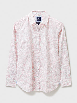 Crew Clothing Lulworth Tailored Floral Shirt, White/Pink