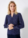 Crew Clothing Anais Ladder Lace Blouse, Navy Blue, Navy Blue