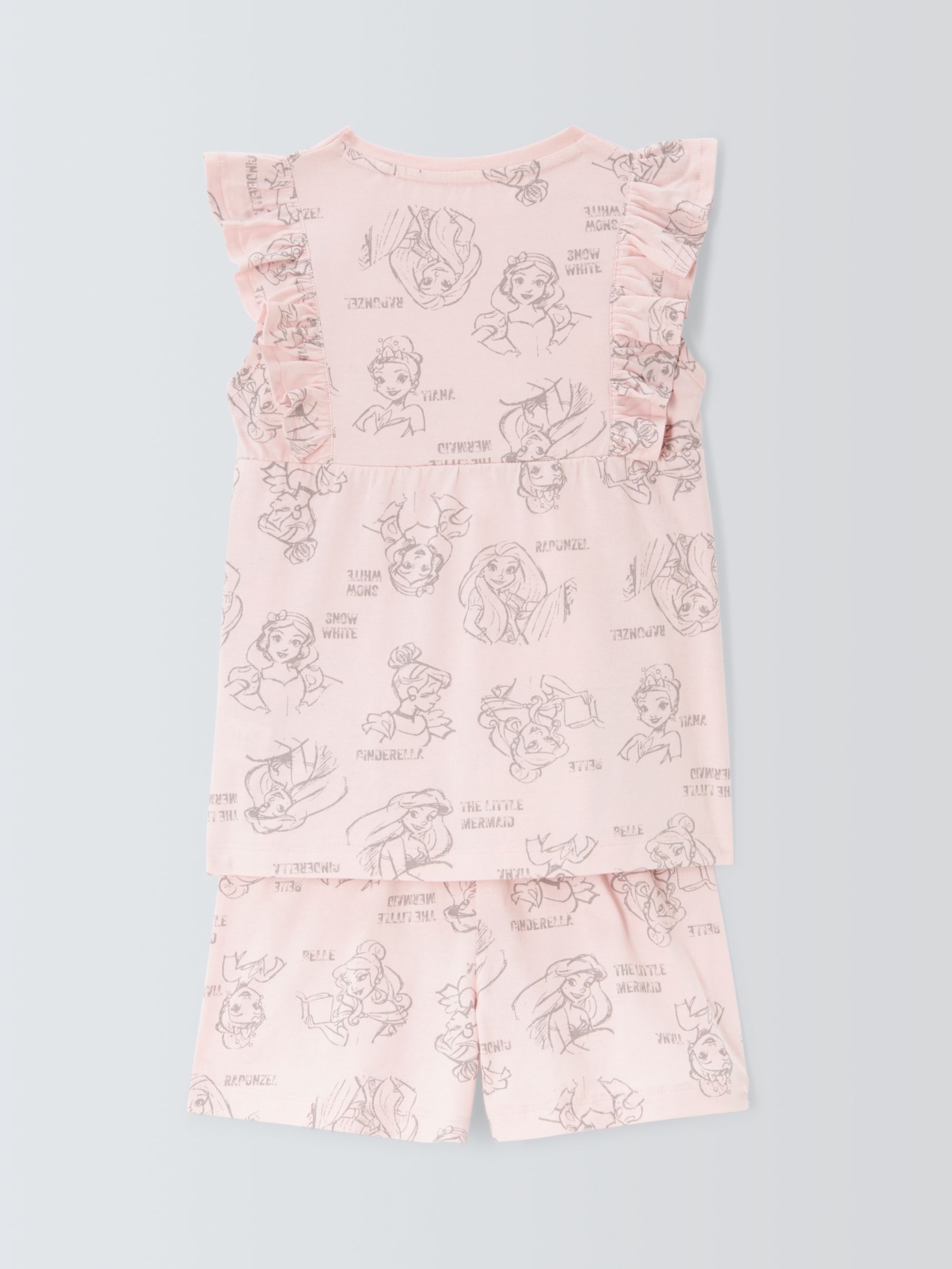 Buy Brand Threads Kids' Disney Princess Short Pyjamas Set, Pink Online at johnlewis.com