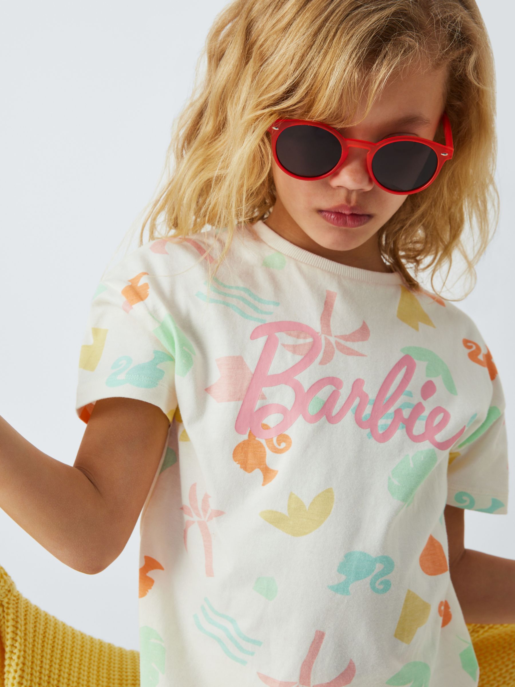 Buy Brand Threads Kids' Barbie Palm Print Top & Shorts Set, Multi Online at johnlewis.com