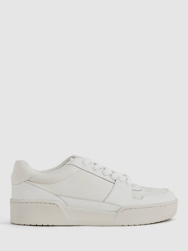Reiss Frankie Leather Trainers, White