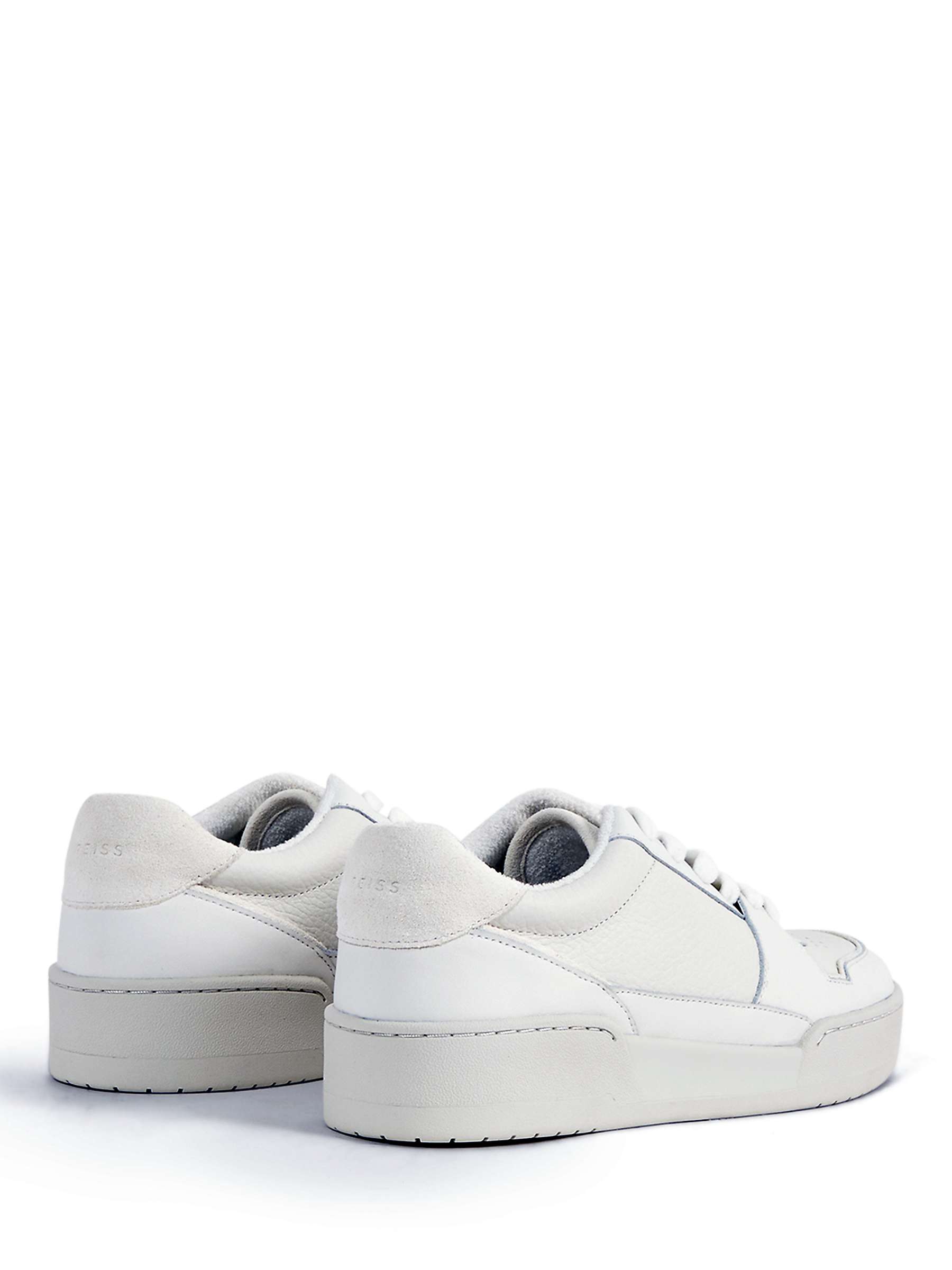 Buy Reiss Frankie Leather Trainers, White Online at johnlewis.com