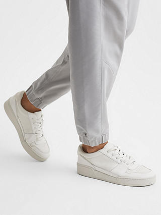Reiss Frankie Leather Trainers, White