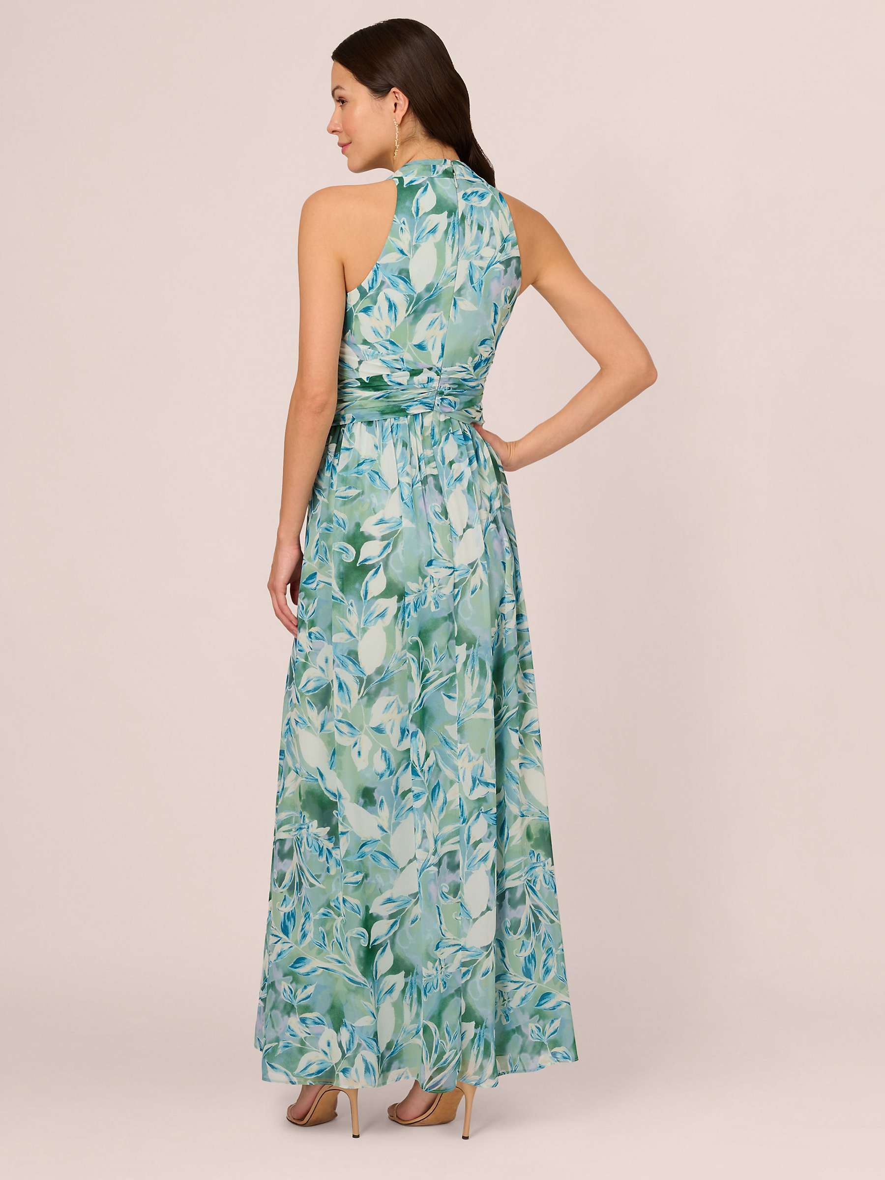 Buy Adrianna Papell Chiffon Leaf Maxi Dress, Slate Online at johnlewis.com