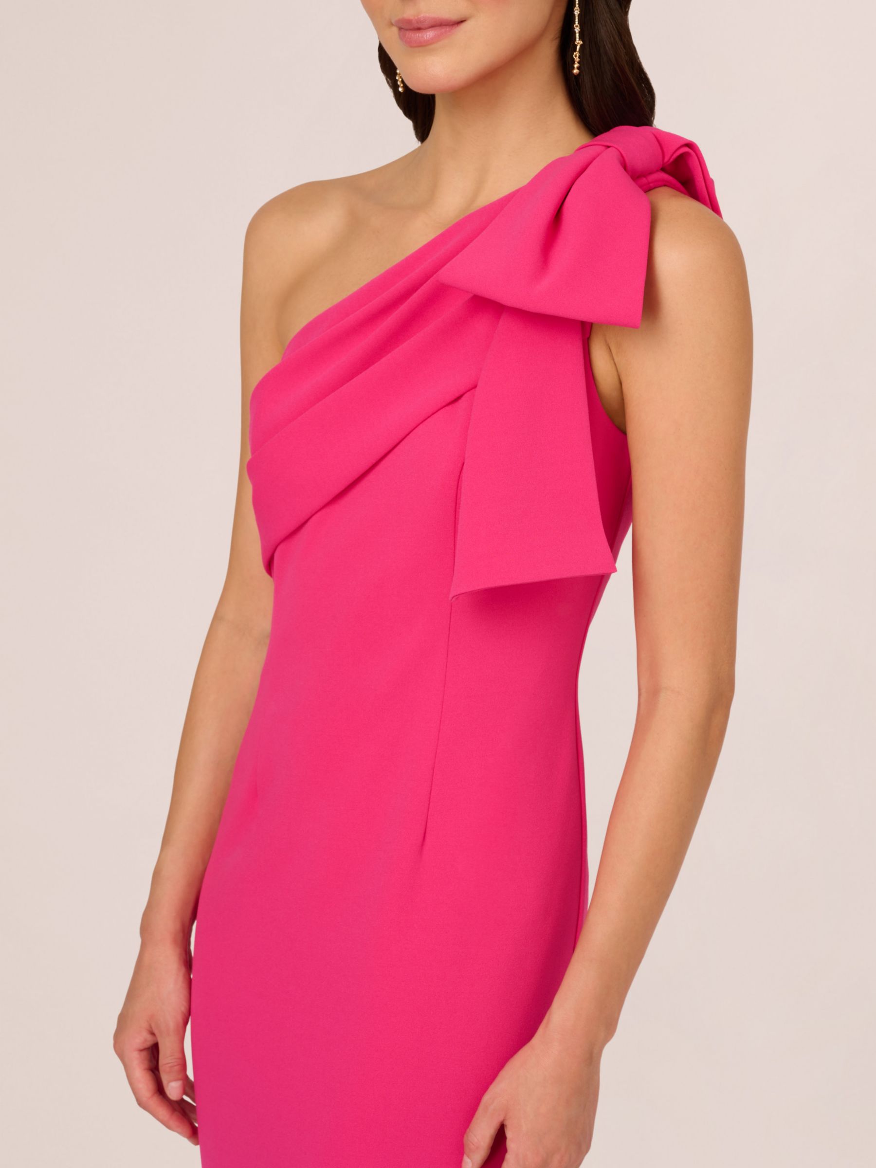 Adrianna Papell Stretch Crepe Maxi Dress Hot Pink at John Lewis