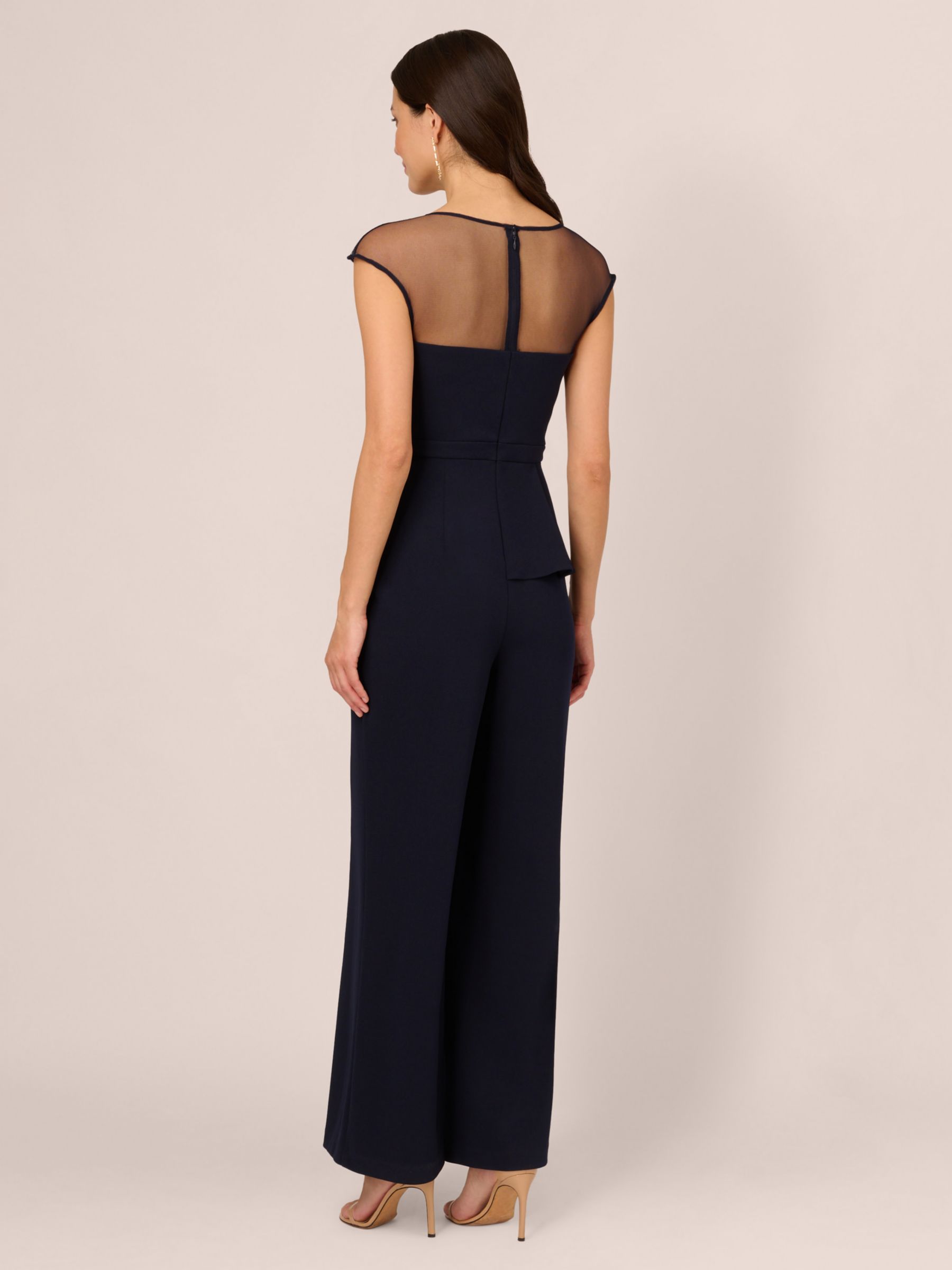 Buy Adrianna Papell Knit Crepe Jumpsuit, Midnight Online at johnlewis.com