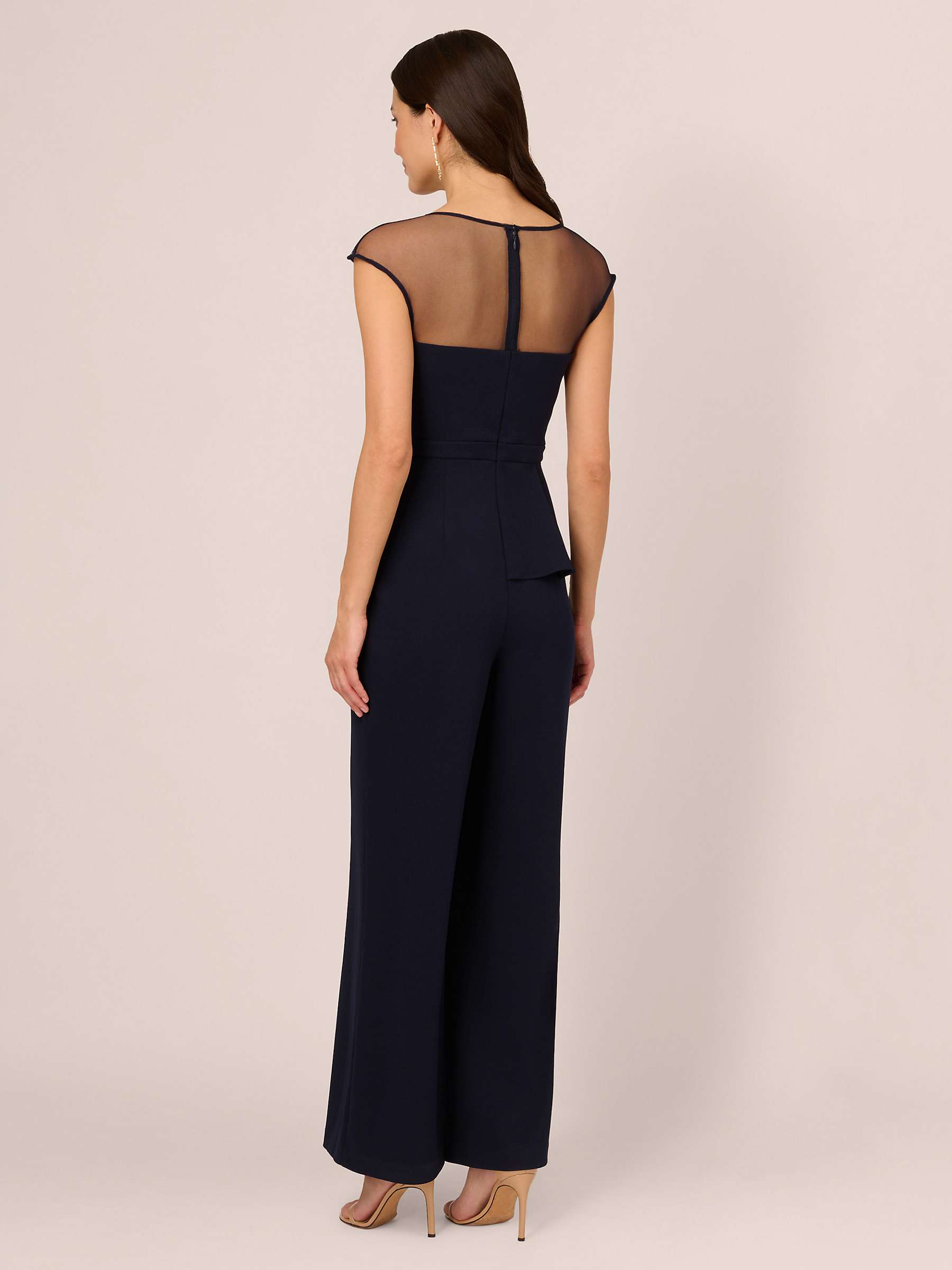 Buy Adrianna Papell Knit Crepe Jumpsuit, Midnight Online at johnlewis.com