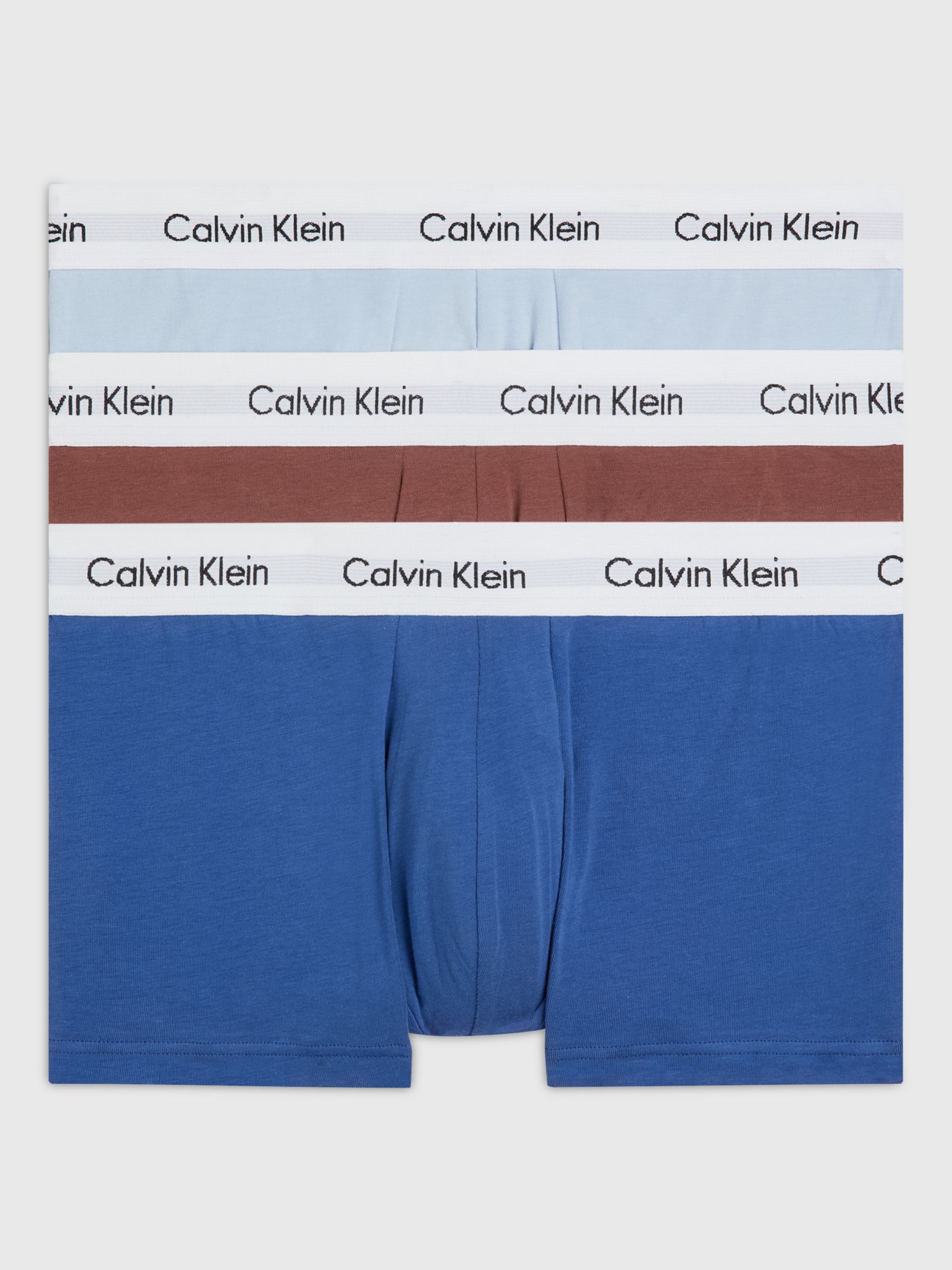 Calvin Klein Low Rise Trunks, Pack of 3, Multi at John Lewis & Partners