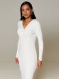 Closet London Knitted Pencil Dress, Ivory