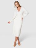 Closet London Knitted Wrap Dress, Ivory