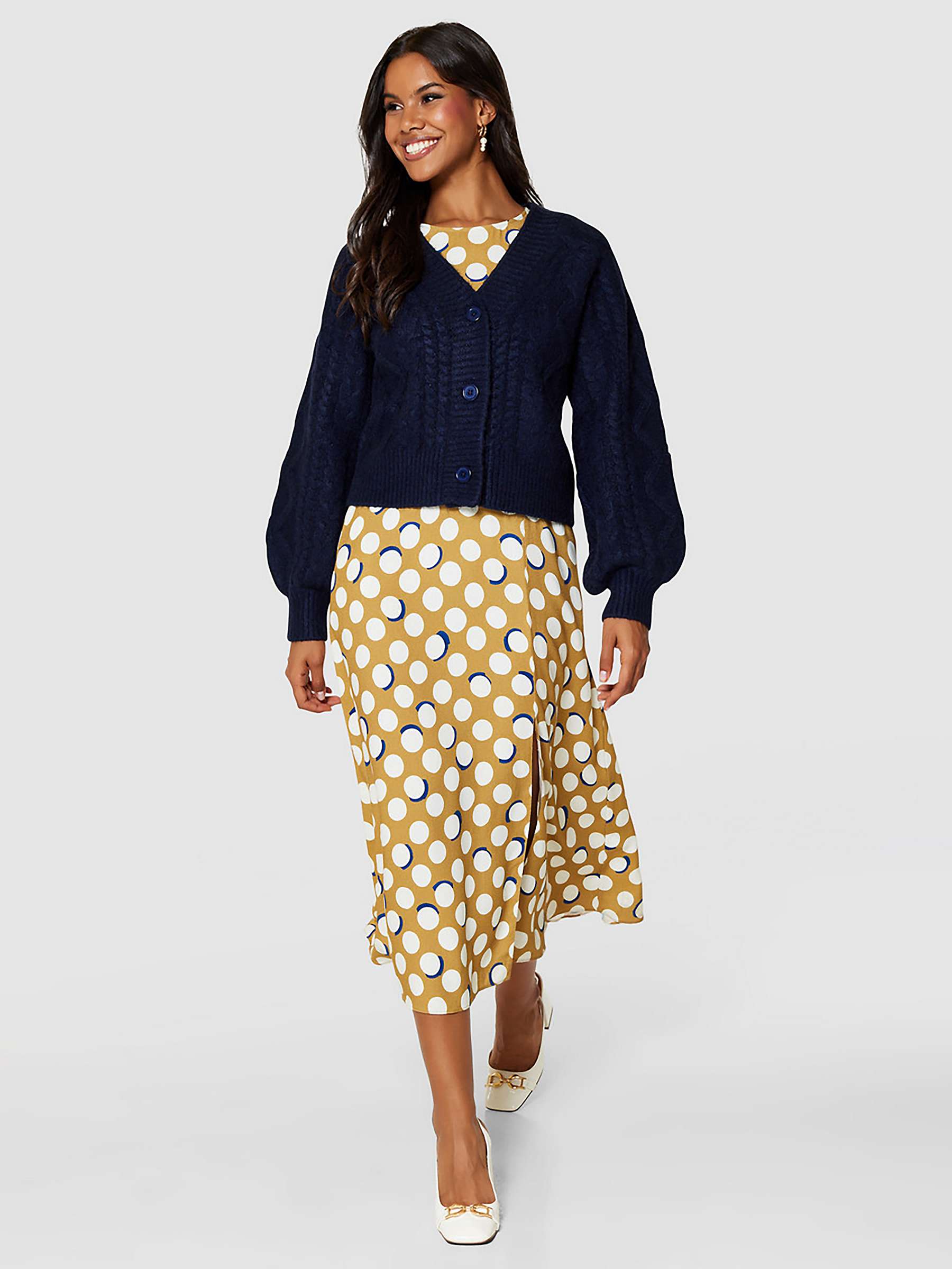 Buy Closet London Cable Knit Cardigan, Navy Online at johnlewis.com