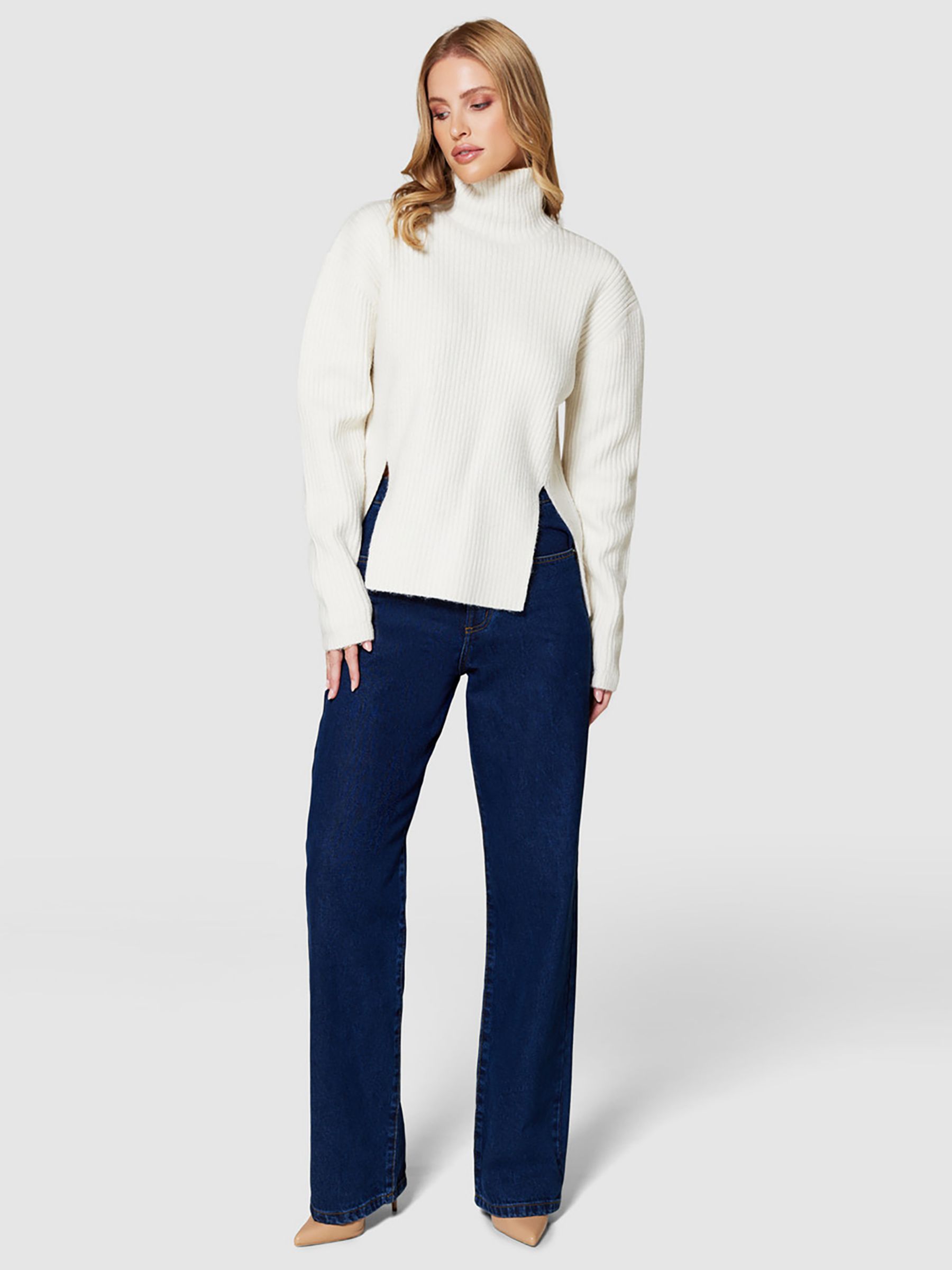 Closet London Ribbed Jumper, Ivory, S