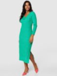 Closet London Knitted Pencil Dress, Green