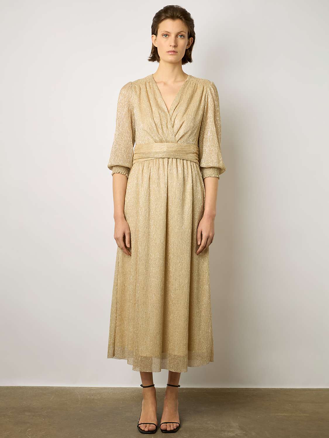 Buy Gerard Darel Elline Midi Dress, Gold Online at johnlewis.com