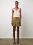 Gerard Darel Catille Linen Blend Shorts, Khaki Green