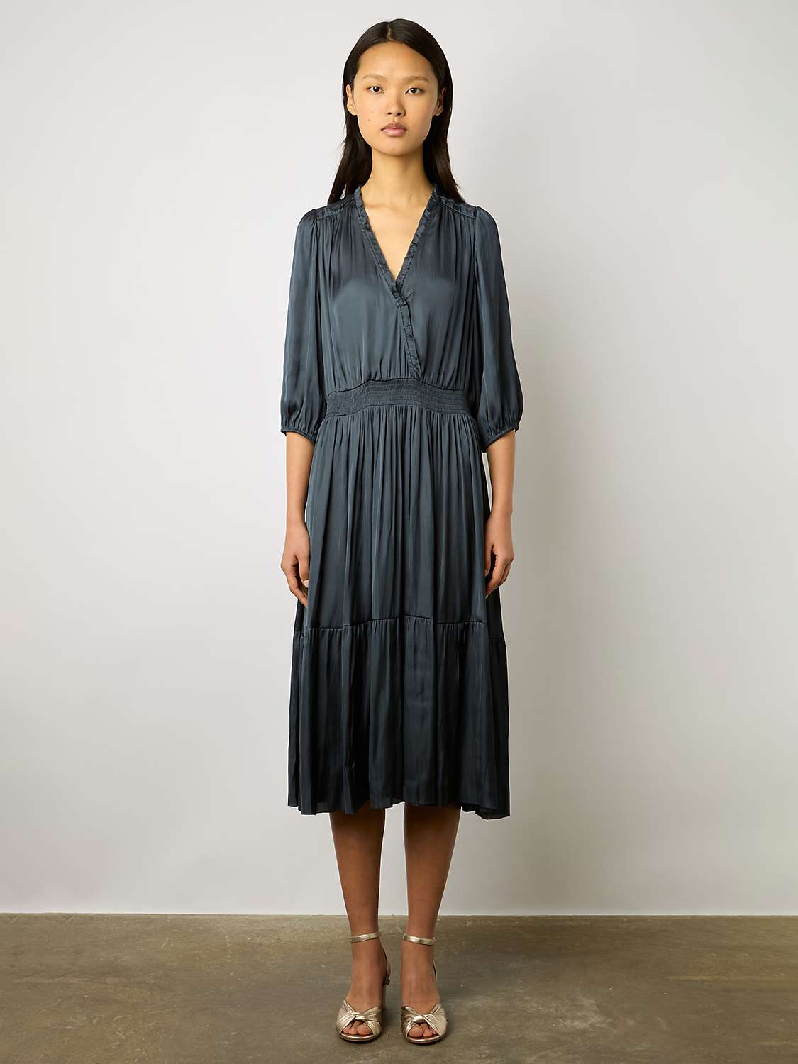 Buy Gerard Darel Endy V-Neck Midi Dress, Ink Online at johnlewis.com