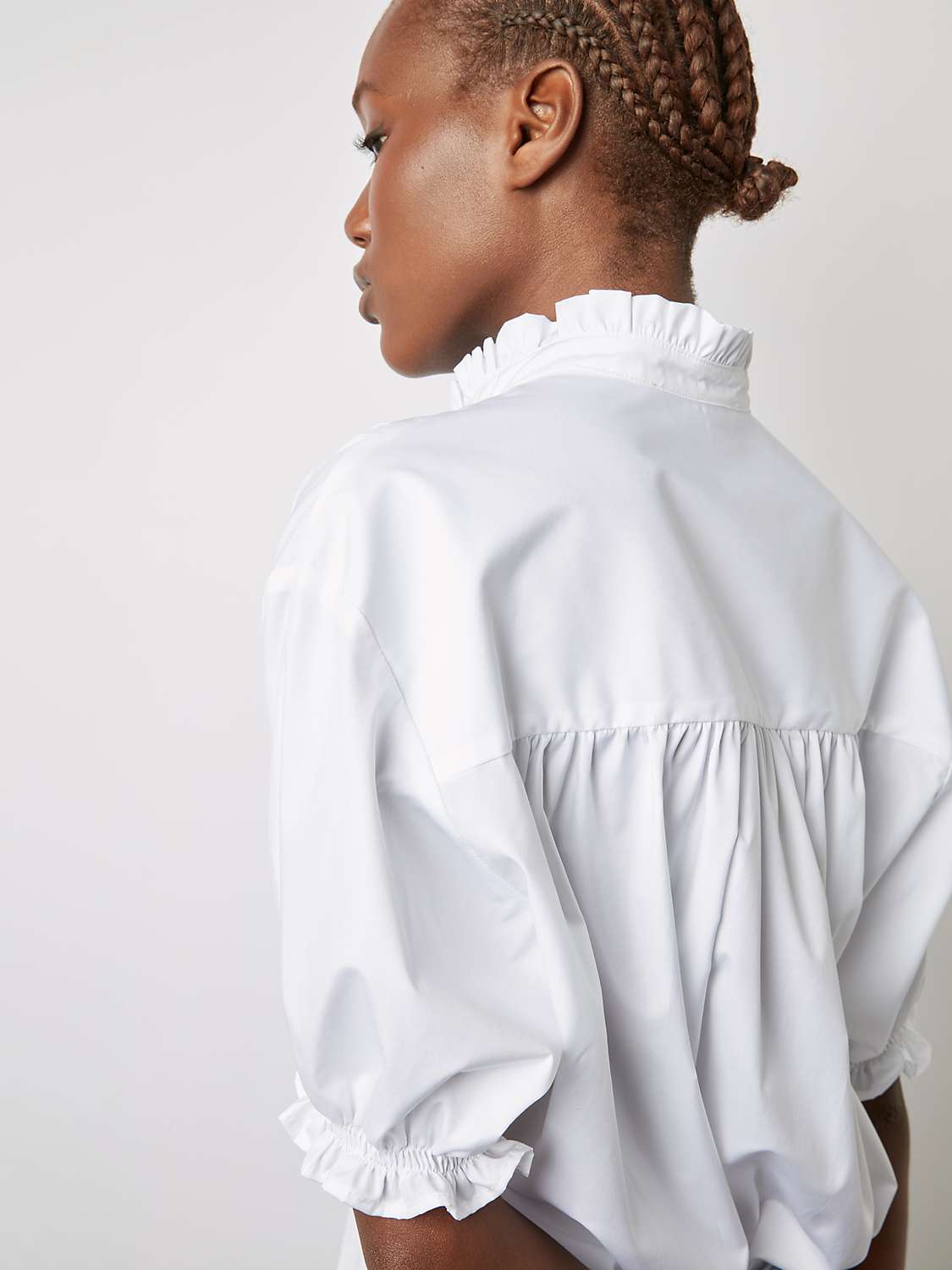 Buy Gerard Darel Annyr Ruffle Detail Cotton Top, White Online at johnlewis.com