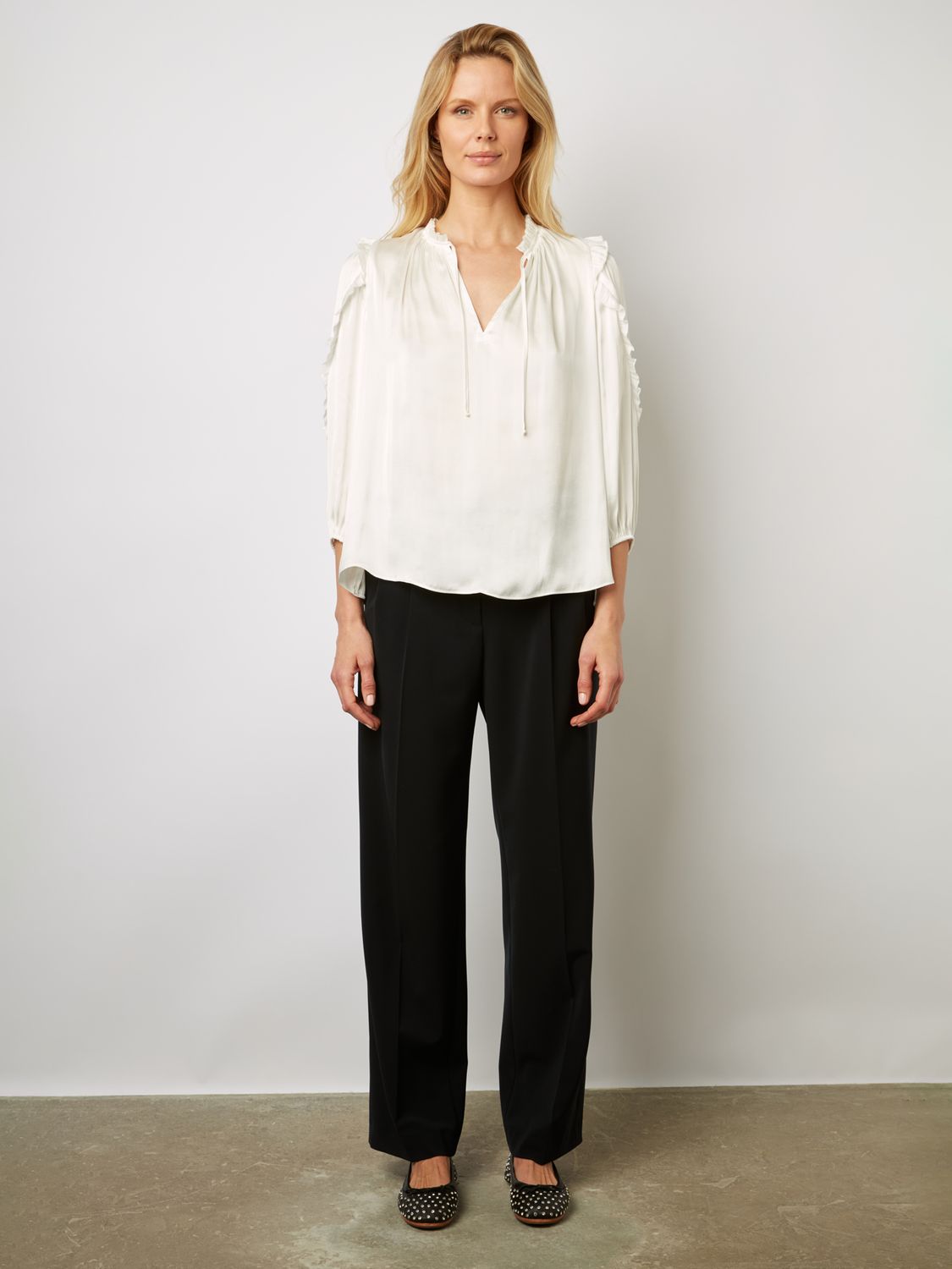 Buy Gerard Darel Alexia Frill Detail Blouse, White Online at johnlewis.com