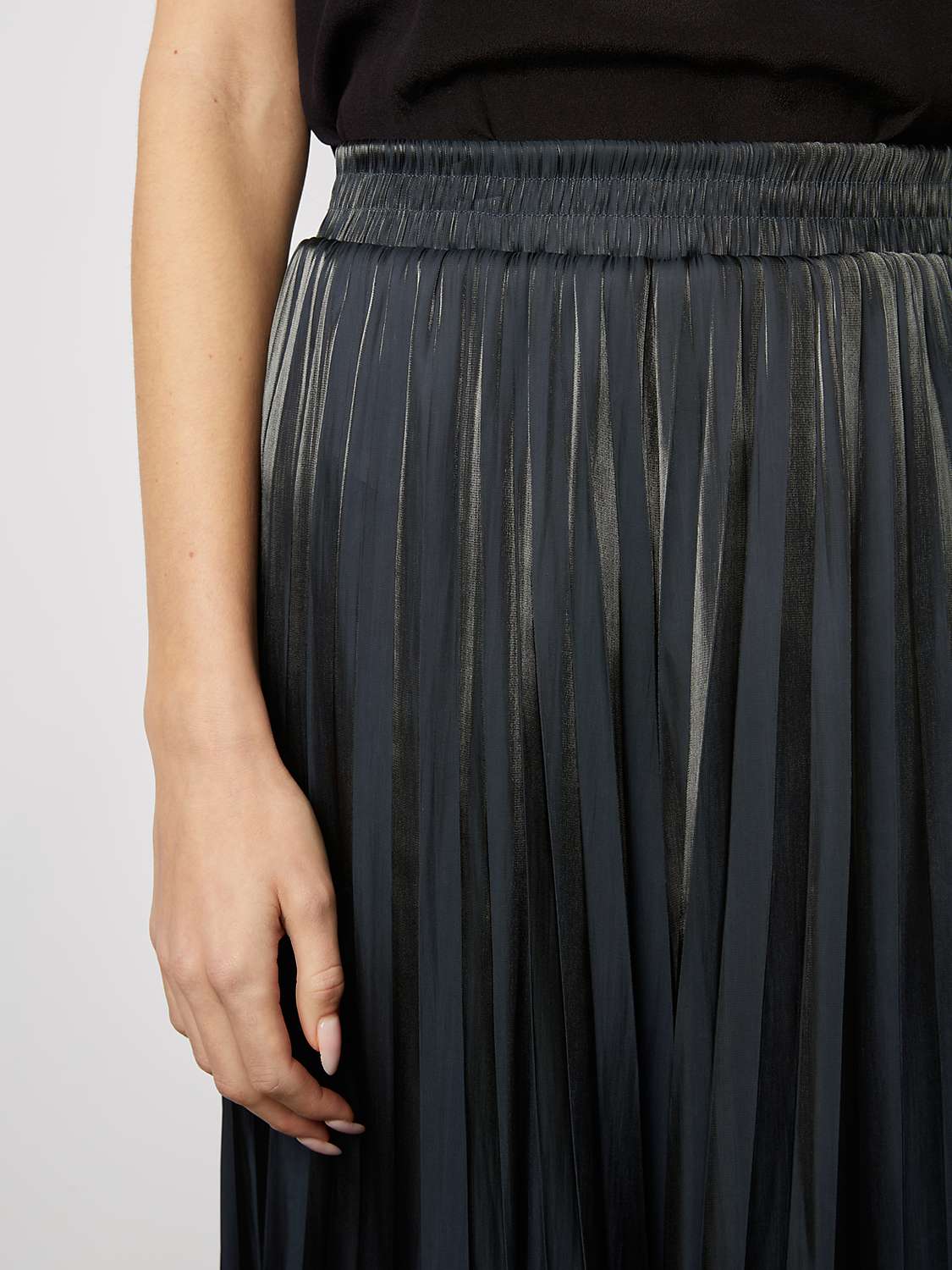 Buy Gerard Darel Dekra Pleated Midi Skirt, Navy Online at johnlewis.com