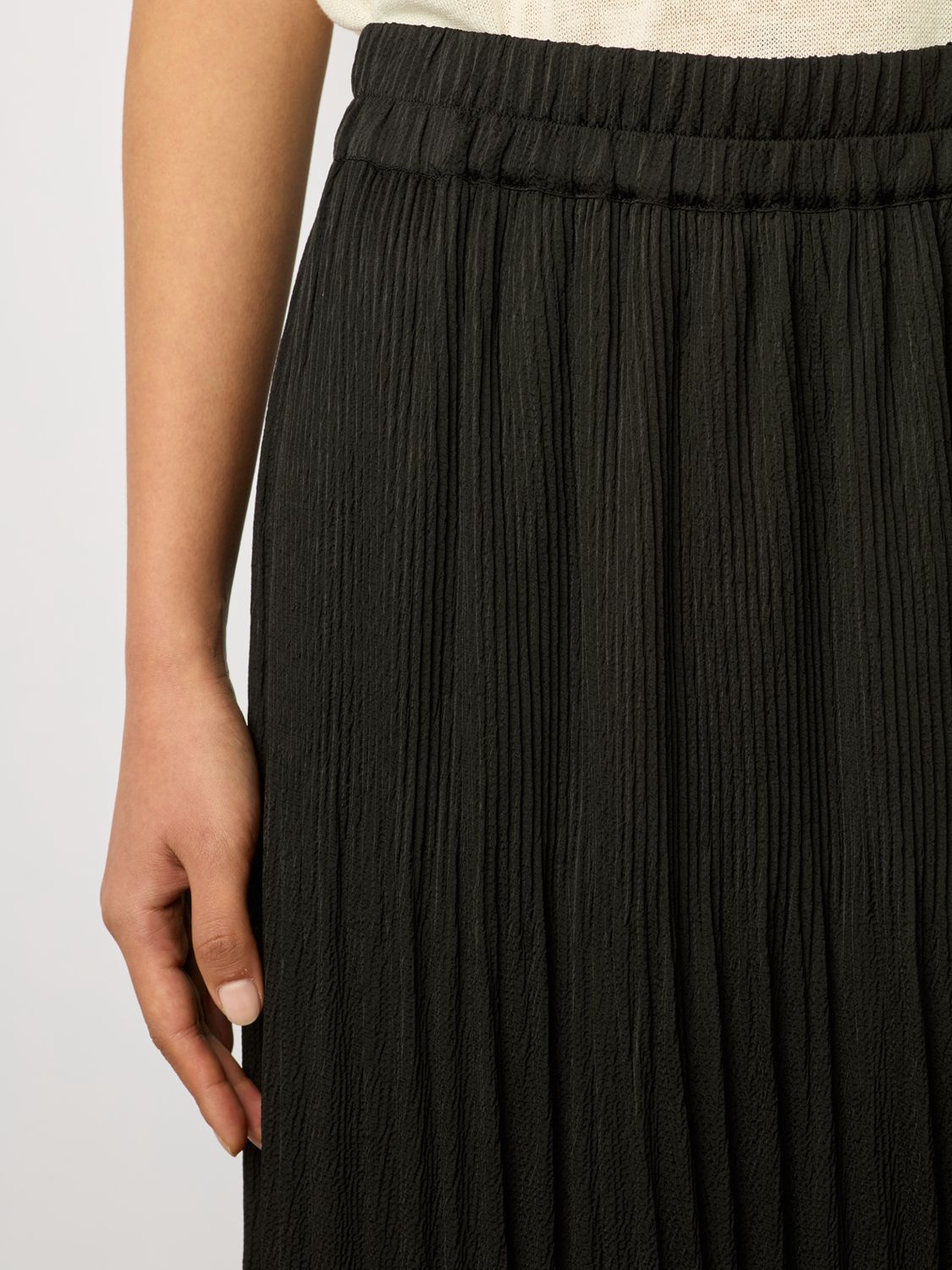 Buy Gerard Darel Delhia Plisse Maxi Skirt, Black Online at johnlewis.com
