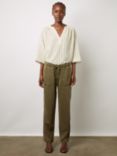 Gerard Darel Colombe Linen Blend Jeans, Khaki Green