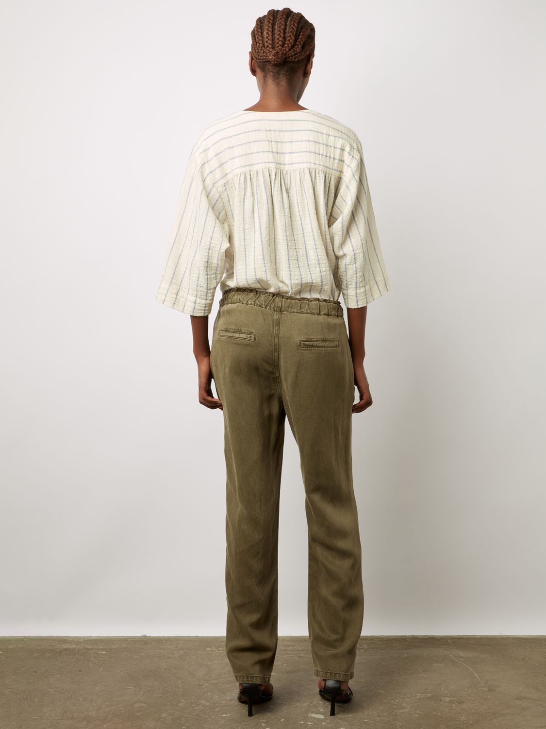 Buy Gerard Darel Colombe Linen Blend Jeans, Khaki Green Online at johnlewis.com