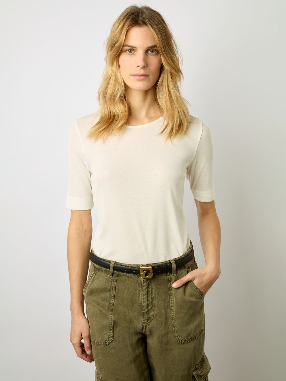 Buy Gerard Darel Celya Linen Blend Cargo Jeans, Khaki Green Online at johnlewis.com