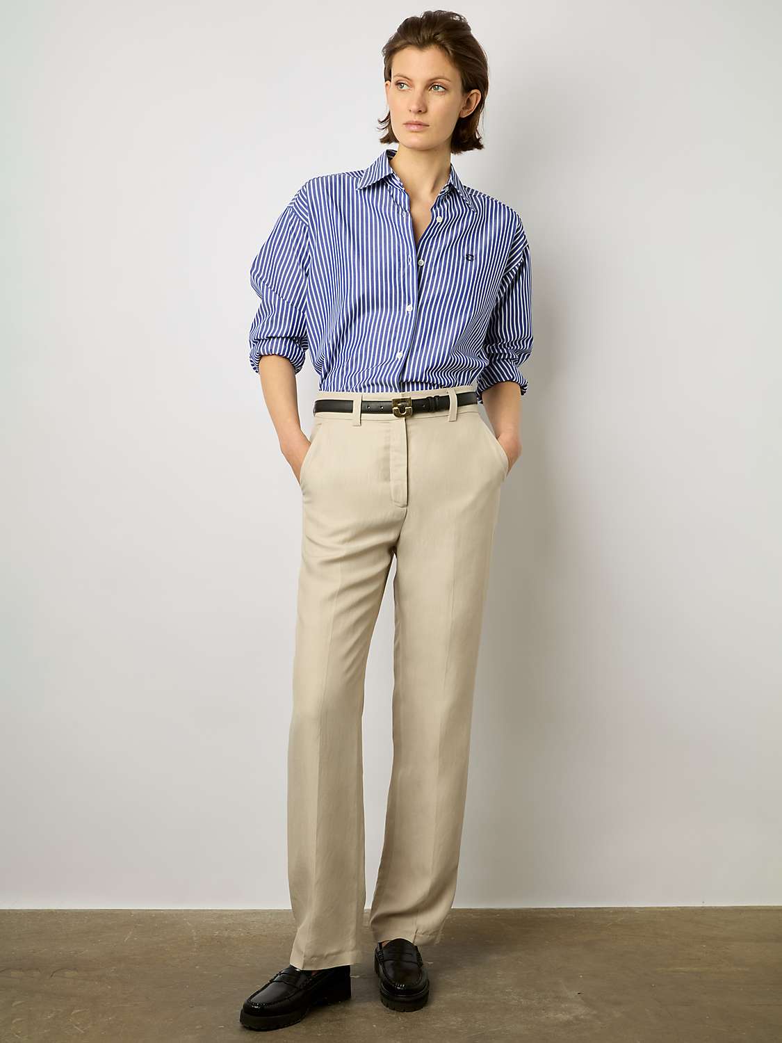 Buy Gerard Darel Cristell Linen Blend Trousers, Sand Online at johnlewis.com