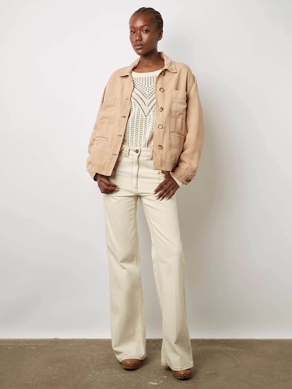Buy Gerard Darel Brianna Linen Blend Jacket, Sand Online at johnlewis.com