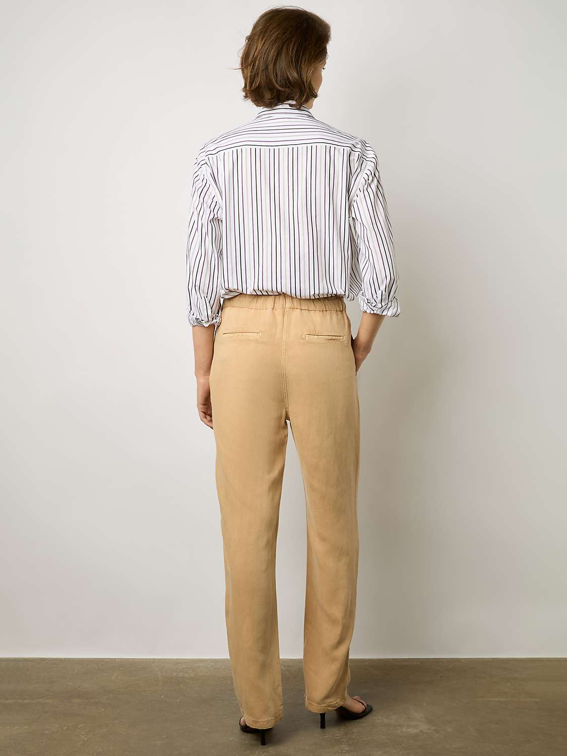 Buy Gerard Darel Colombe Linen Blend Trousers, Sand Online at johnlewis.com