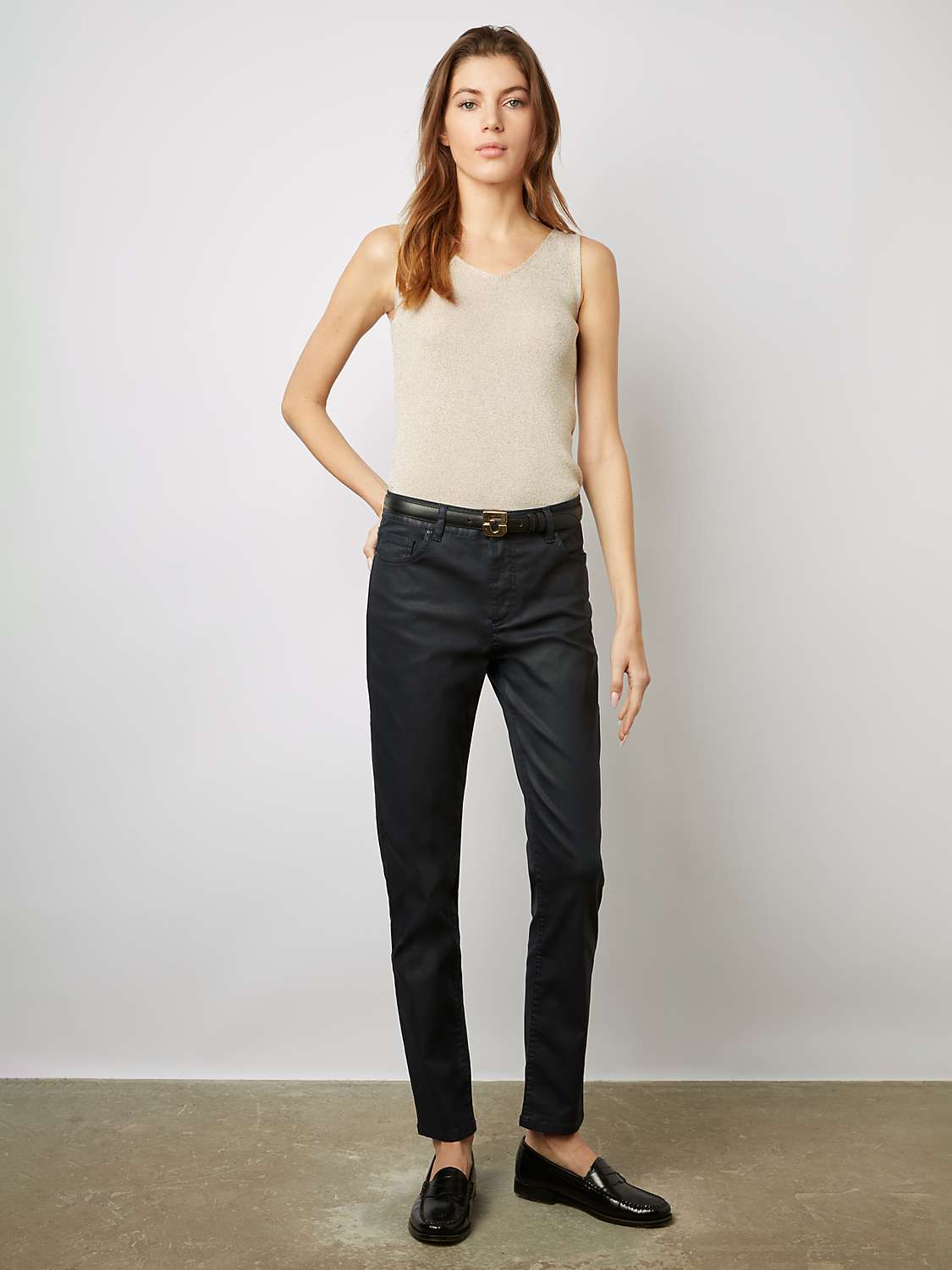 Buy Gerard Darel Cindy Coated Slim Leg Jeans, Navy Online at johnlewis.com