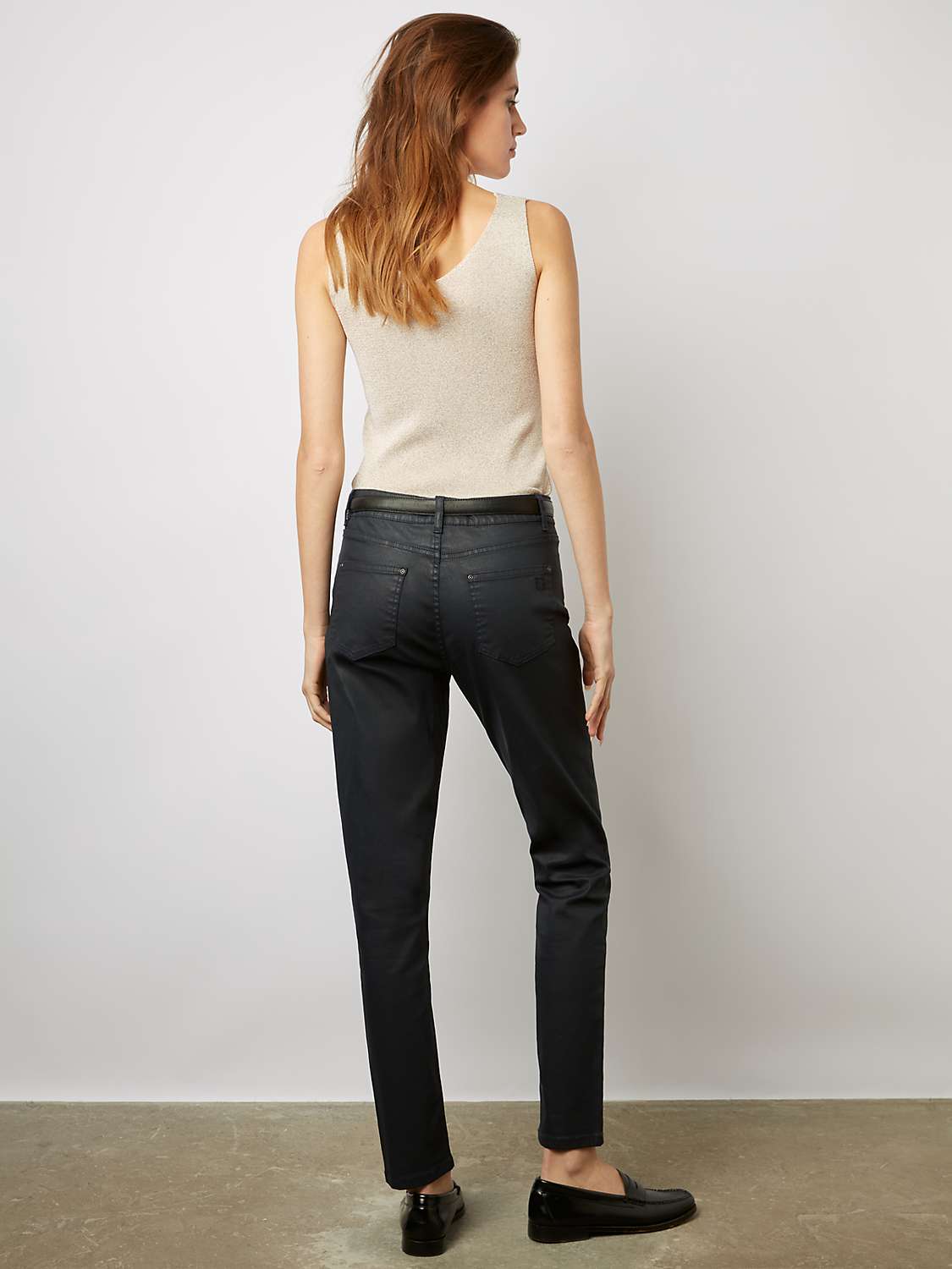 Buy Gerard Darel Cindy Coated Slim Leg Jeans, Navy Online at johnlewis.com