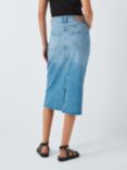 Rails Highland Denim Raw Hem Midi Skirt, Baja Blue