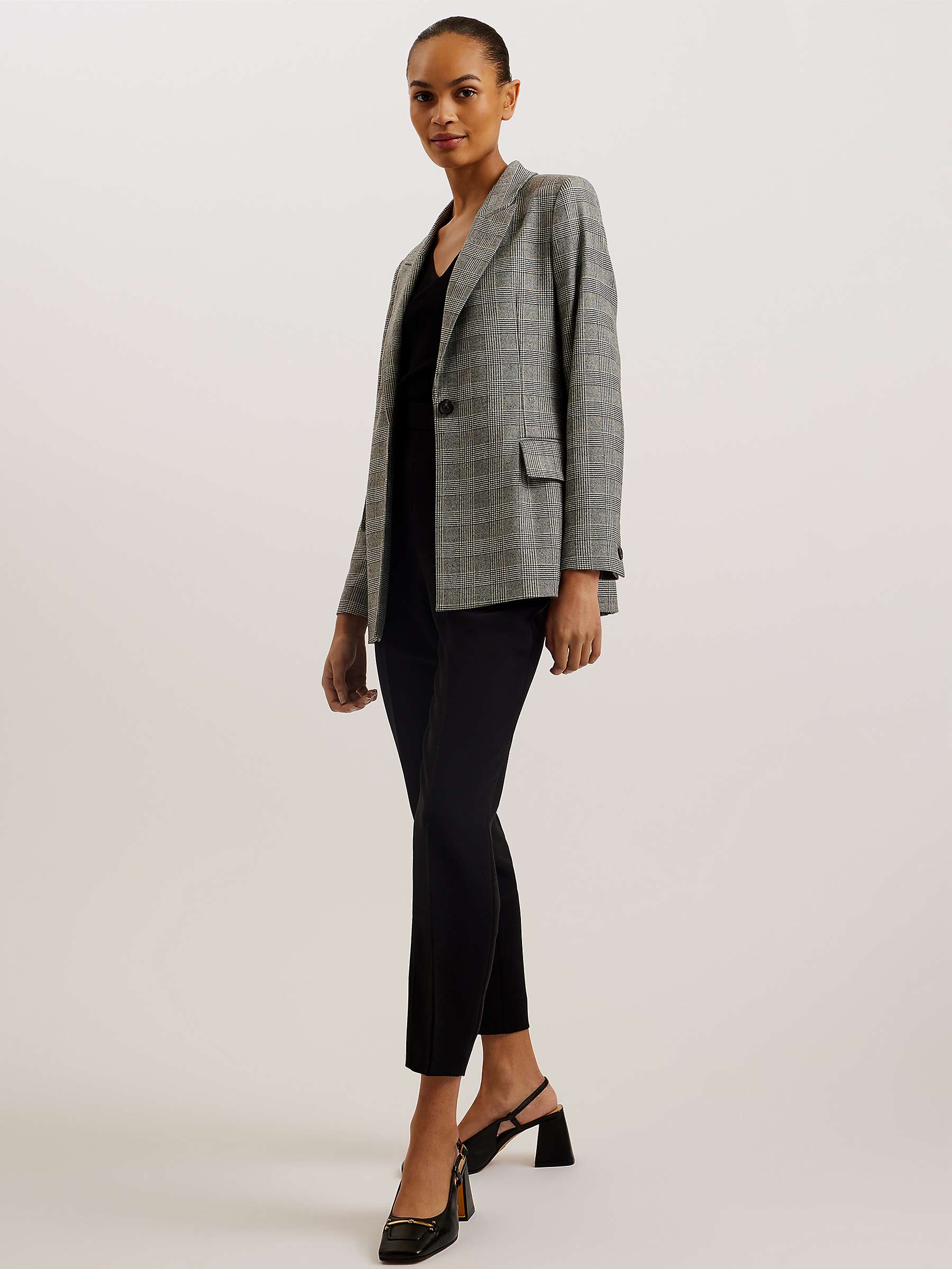 Buy Ted Baker Jommia Relaxed Fit Blazer, Black/Multi Online at johnlewis.com