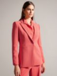 Ted Baker Bertaah Single Breasted Feature Collar Blazer, Orange Coral