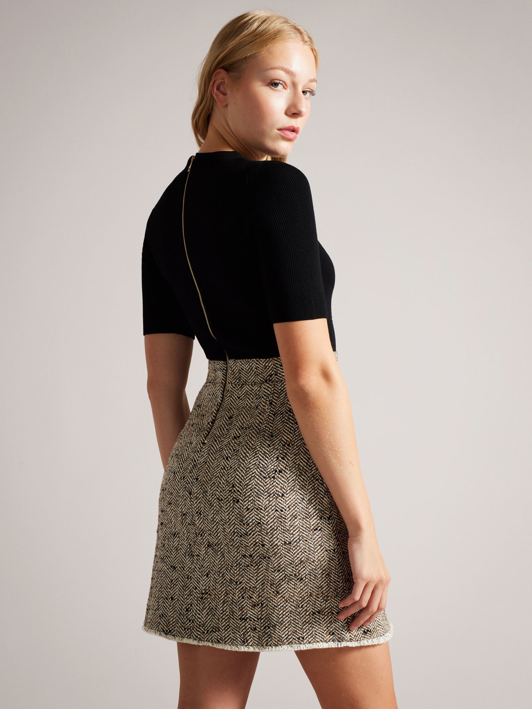 Buy Ted Baker Feliod Mini Mockable Dress, Black/Multi Online at johnlewis.com
