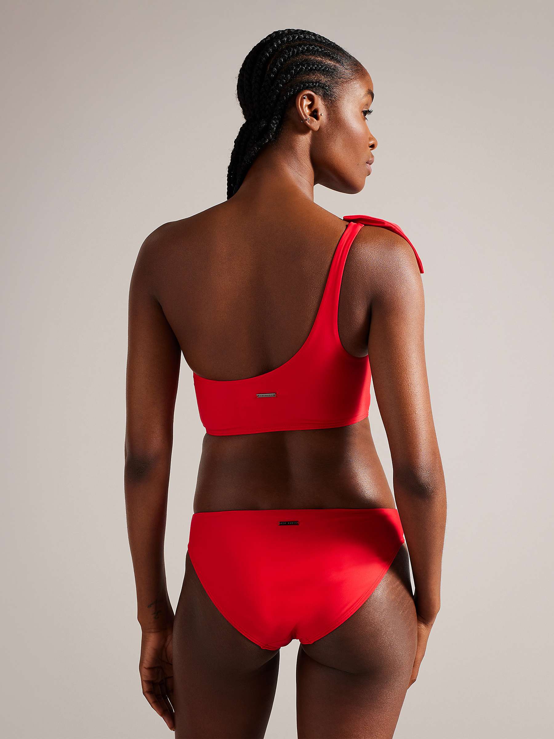 Buy Ted Baker Liennaa One Shoulder Bow Bikini Top, Red Online at johnlewis.com