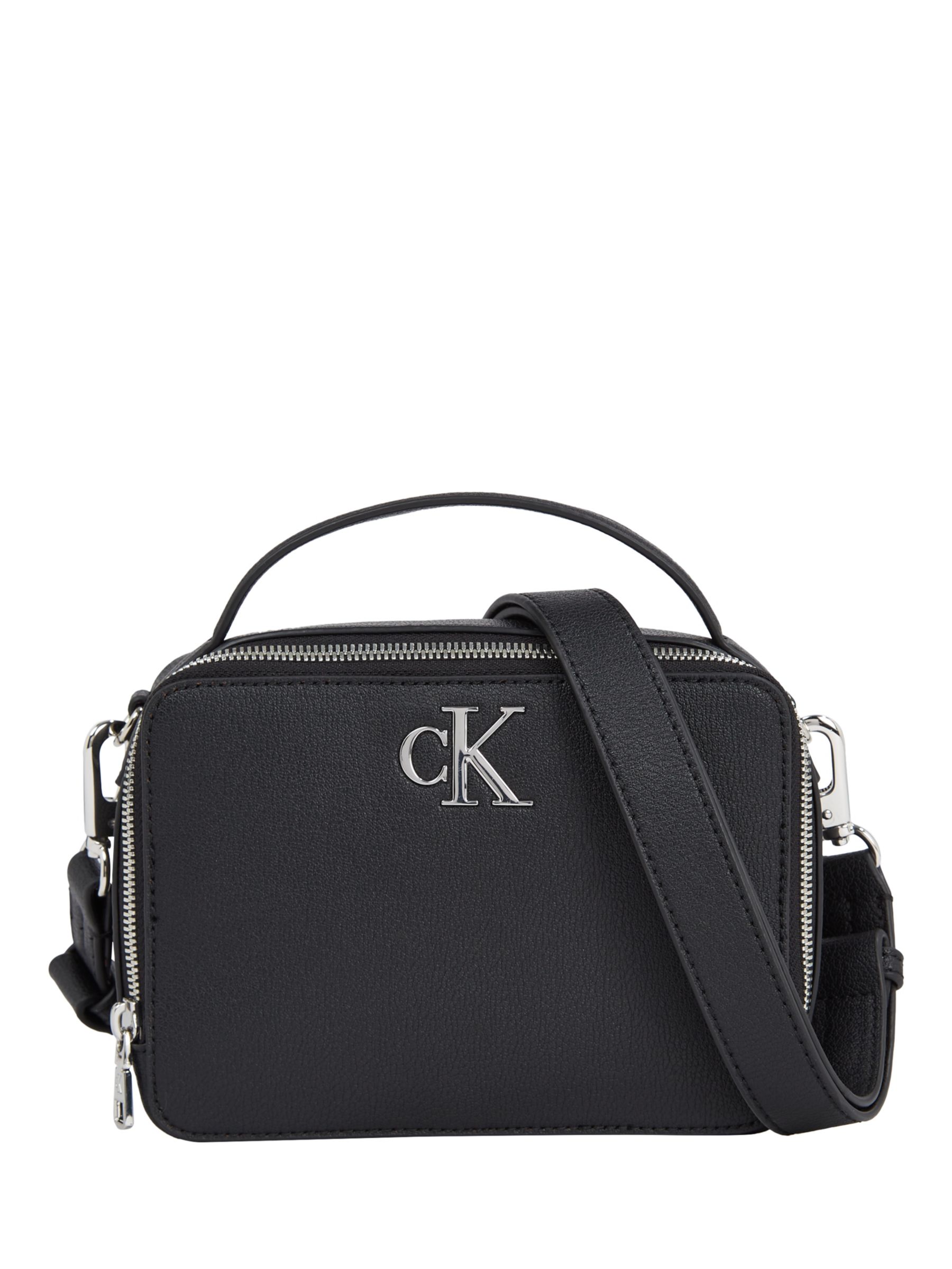 Calvin Klein Minimal Monogram Camera Bag, Black at John Lewis & Partners