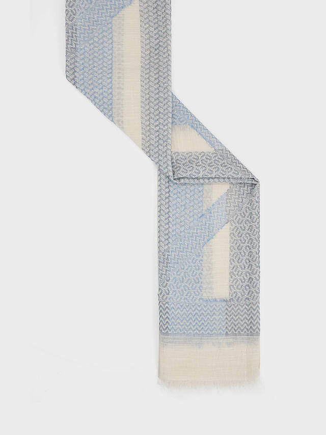 Gerard Darel Pernille Herringbone Weave Scarf, Indigo/Multi