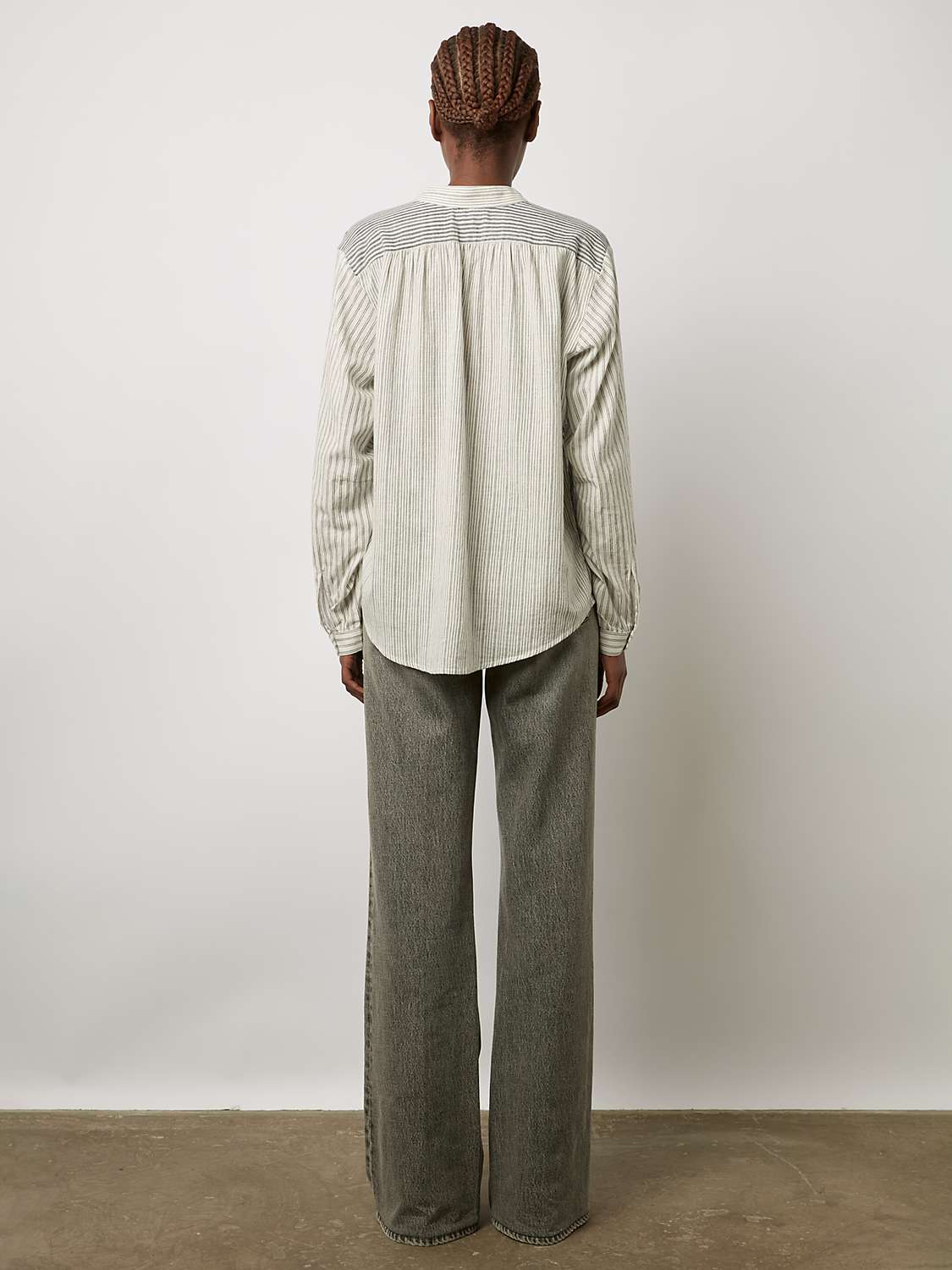 Buy Gerard Darel Ambre Striped Cotton Blouse, Ecru/Grey Online at johnlewis.com