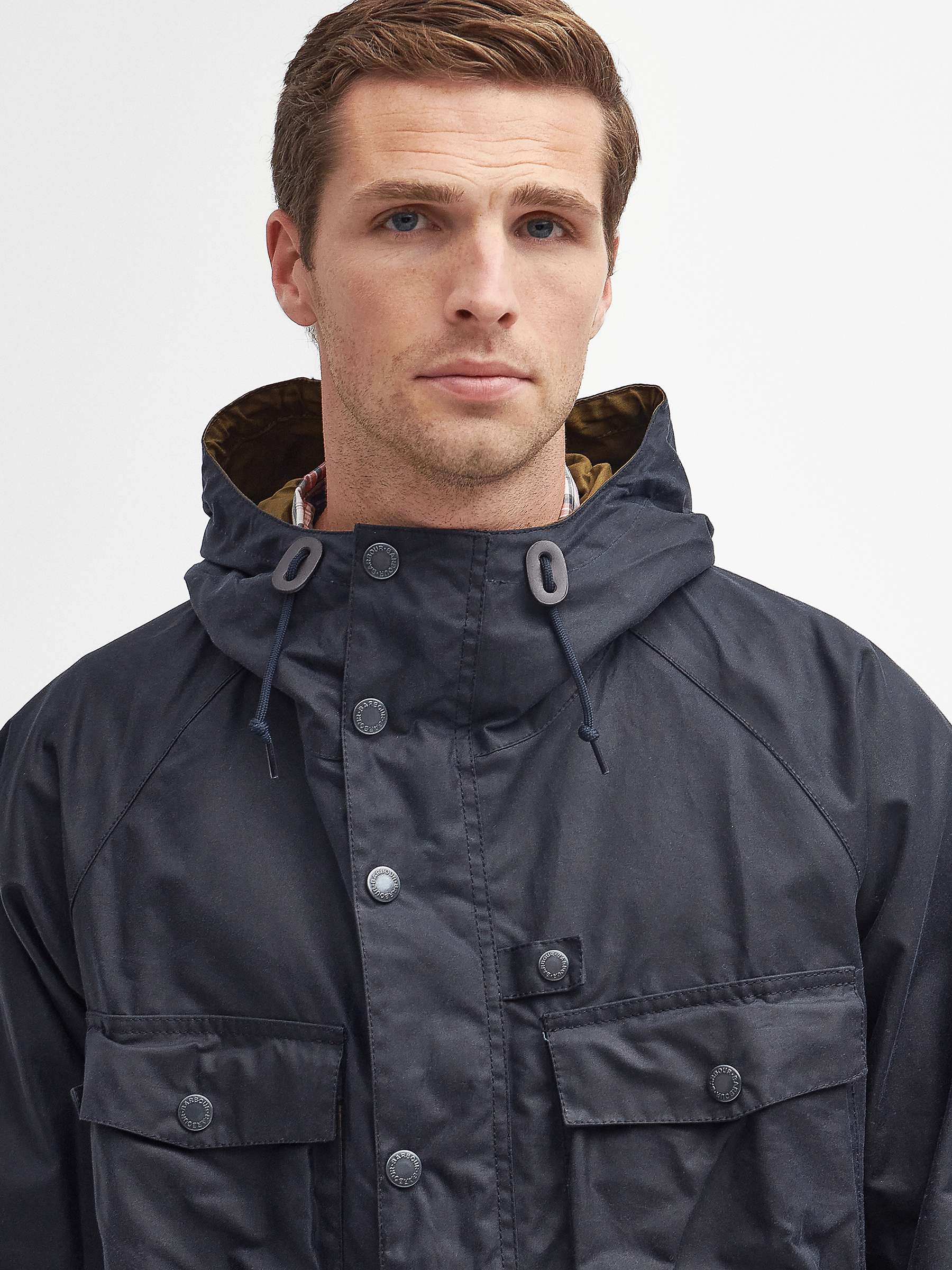 Buy Barbour Tarn Utility Waxed Jacket, Navy Online at johnlewis.com